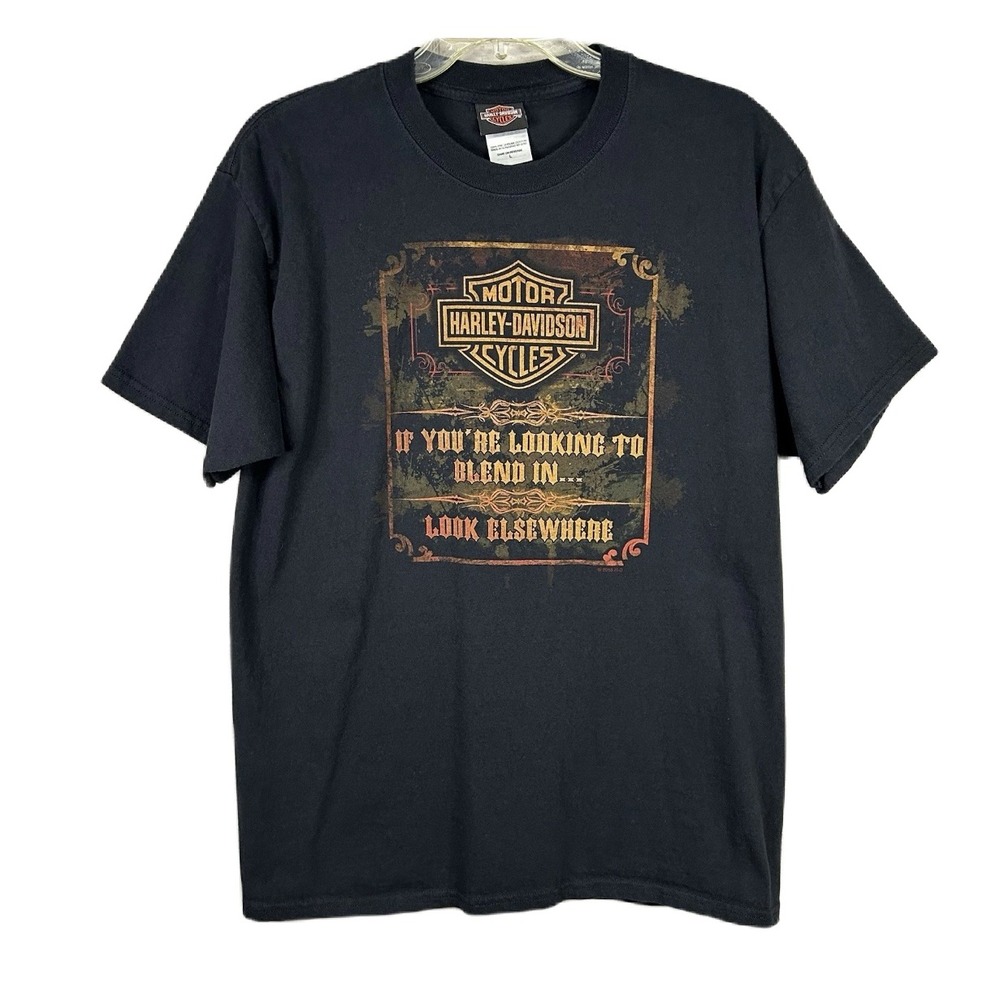Harley-Davidson Mens‎ L Black Graphic T-Shirt Chillicothe Ohio Funny Biker 2010